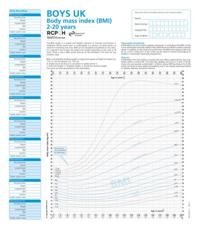 BMI Chart 2-20 Years (WHO 2-4 UK90 4-20)