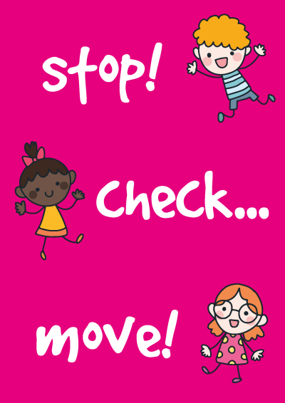 <span style="color: #db2929;">New</span> Hand Washing Poster <br> Pink: Stop + Check + Move (Pack of 6)