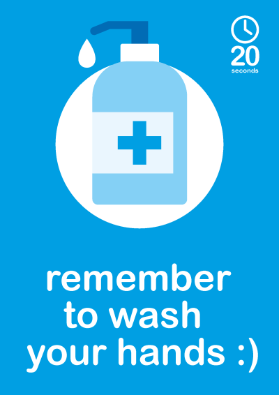 <span style="color: #db2929;">New</span> Hand Washing Poster <br> Blue + Bottle  (Pack of 6)