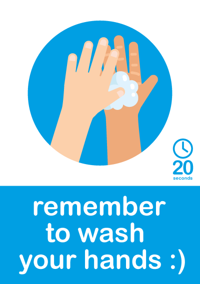 <span style="color: #db2929;">New</span> Hand Washing Poster <br> Blue + Hand 3  (Pack of 6)