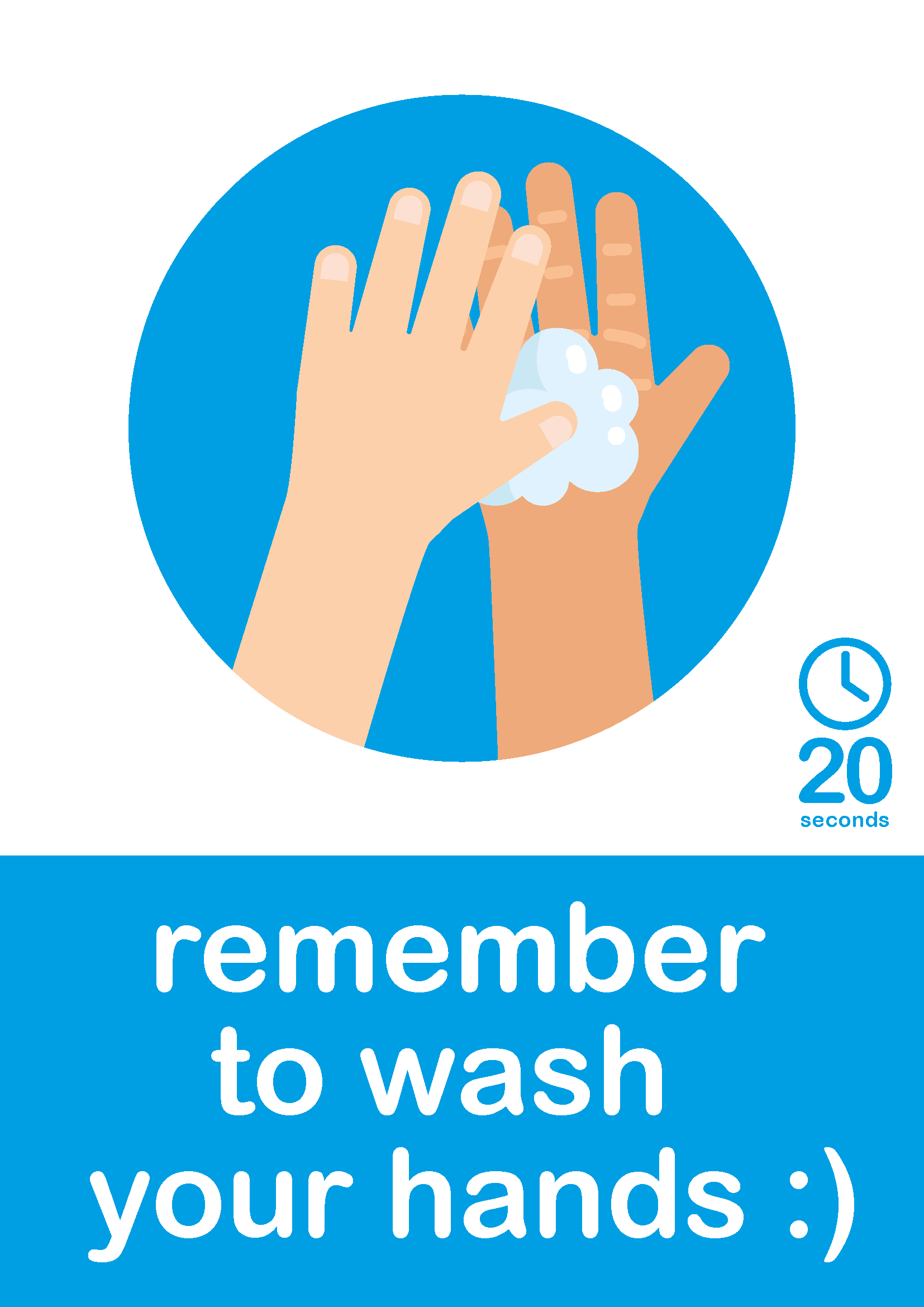 <span style="color: #db2929;">New</span> Hand Washing Poster <br> Blue + Hand 3 (Pack of 6)