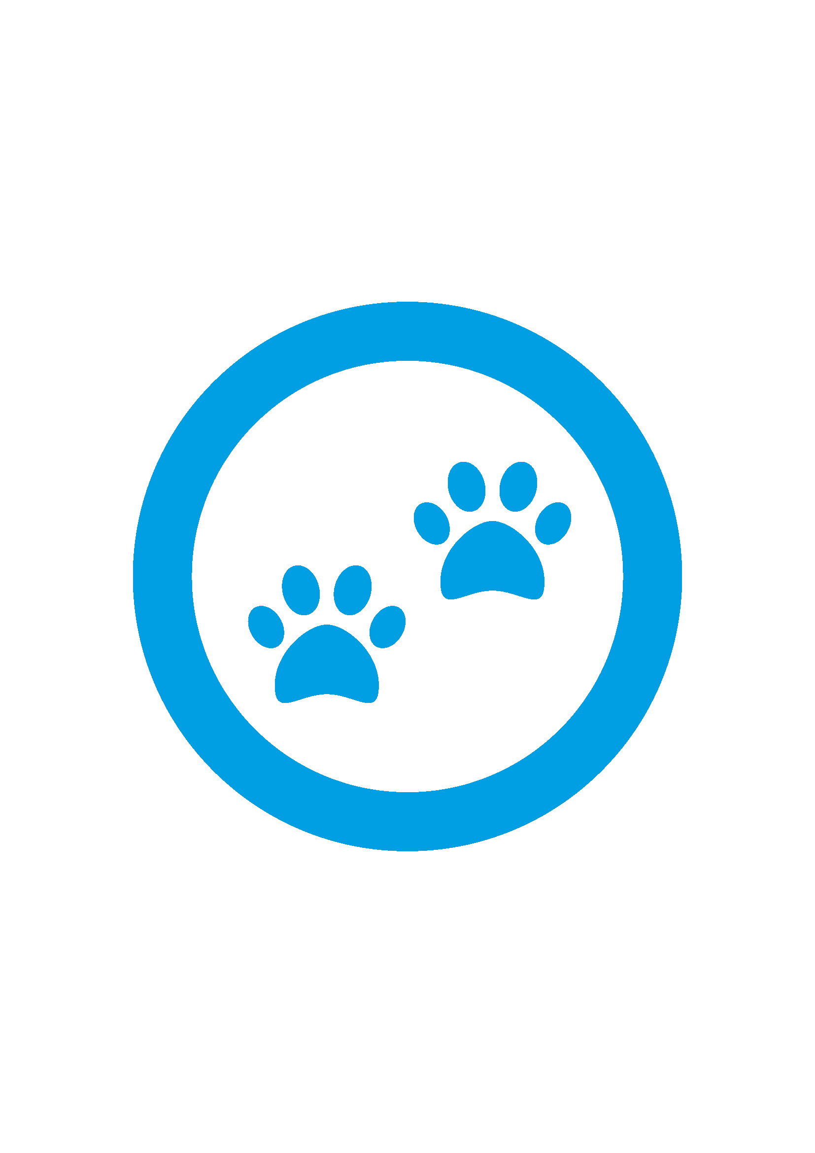 <span style="color: #db2929;">New</span> Child-friendly social distancing floor stickers - Pack of 10 <br><span style="color: #00A0DE;">Blue Paws</span>